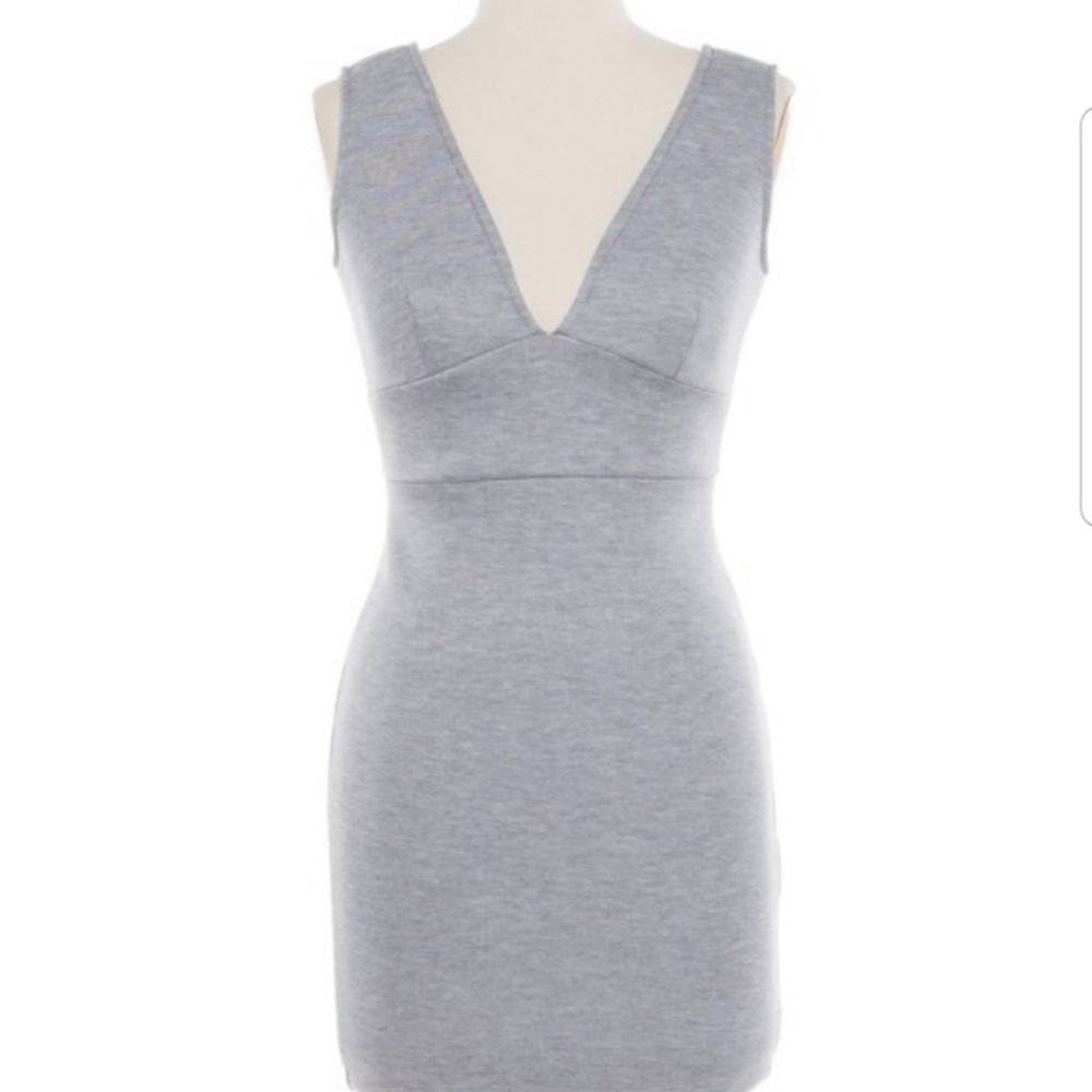 V-neck sassy gray dress